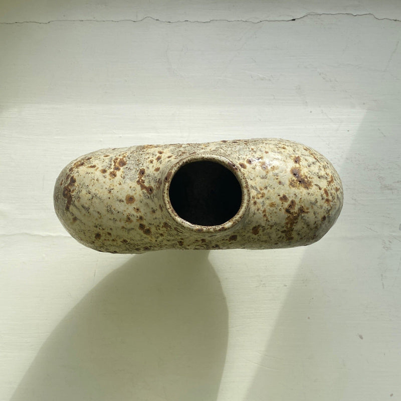 Vase with one hole – Darkgray stoneware Vase Malwina Kleparska 