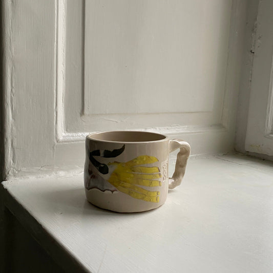 'Herbarium' Mug - Blue Yellow flowers mug Premiata Ceramica Sperimentale 