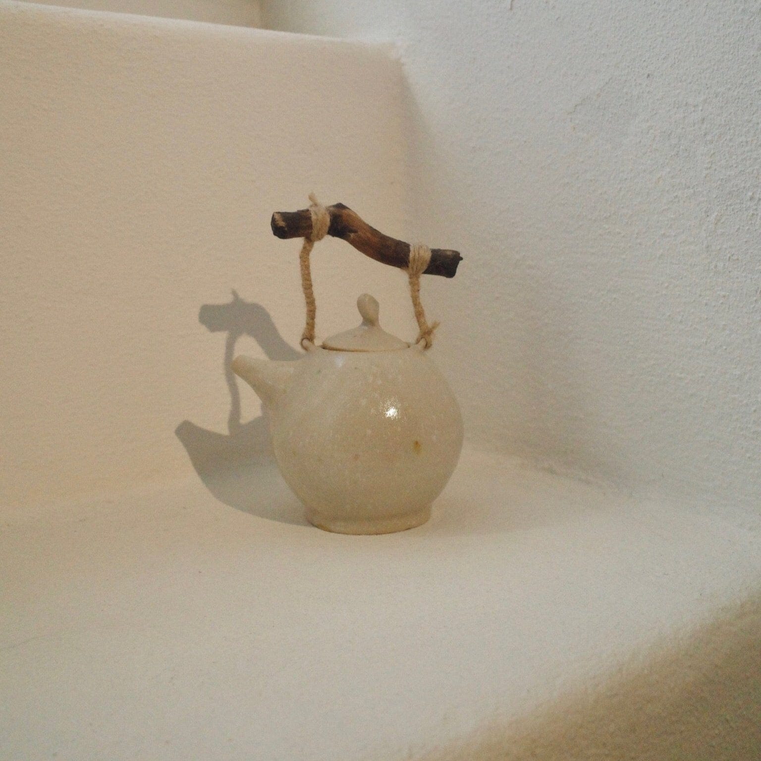 Unique Teapot in white clay teapot Haruka Ono 