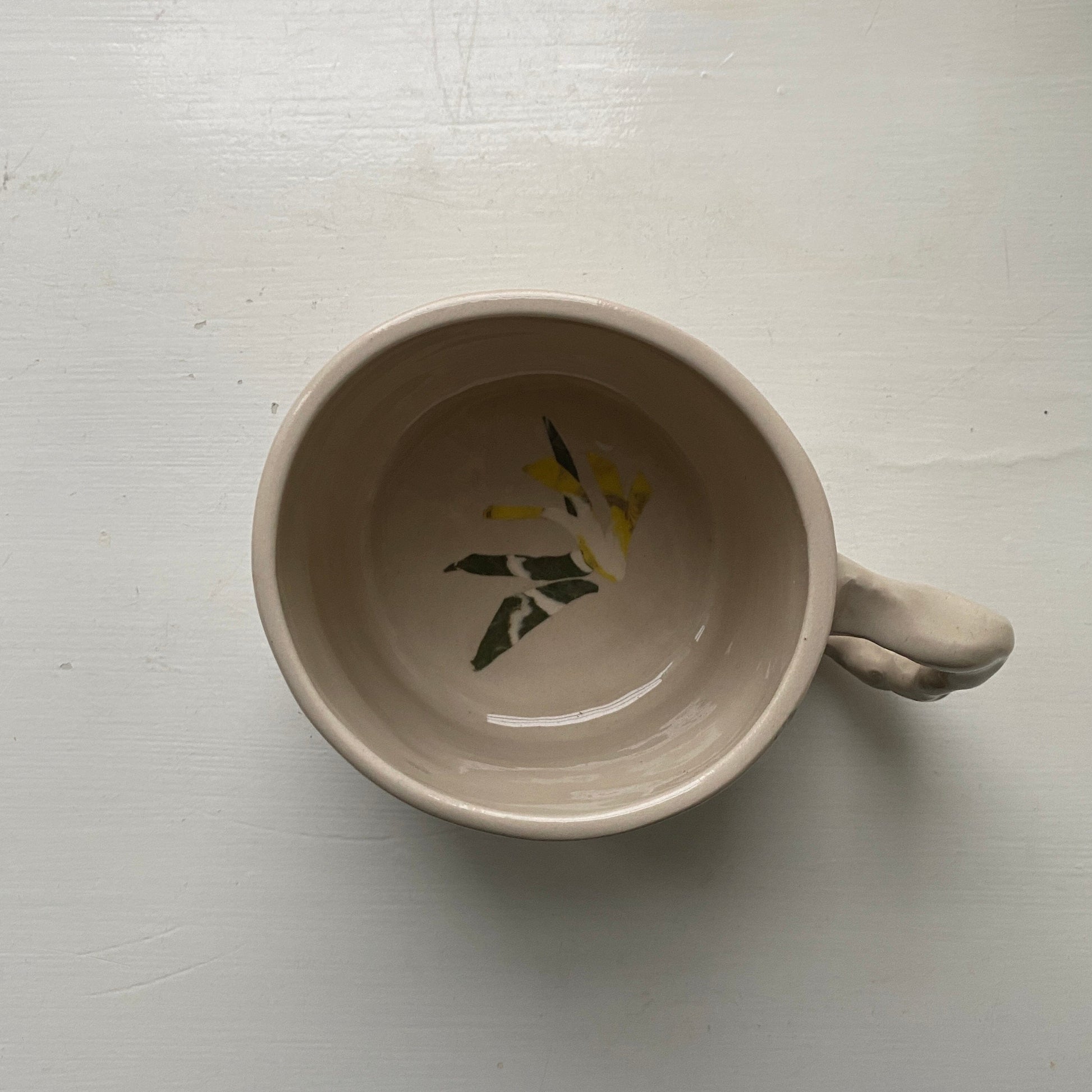 'Herbarium' Mug - Blue Yellow flowers mug Premiata Ceramica Sperimentale 