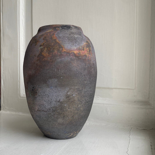 Large unique Raku Vase no. 15 vase Léon Serre 