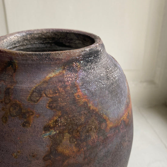 Large unique Raku Vase no. 15 vase Léon Serre 