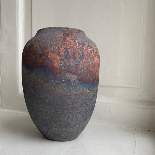 Large unique Raku Vase no. 14 vase Léon Serre 