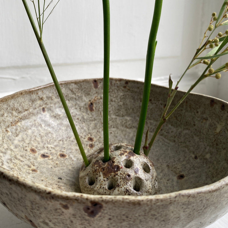 Ikebana vase – Darkgray stoneware Vase Malwina Kleparska 