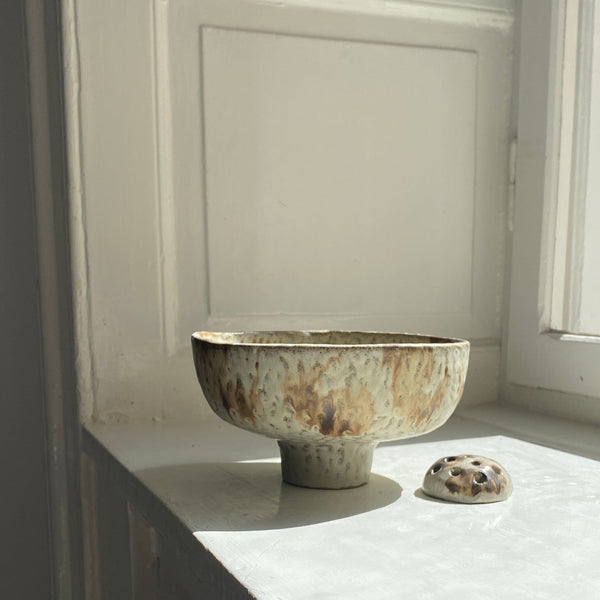 Ikebana Bowl – Sand Beige Brown Vase Malwina Kleparska 