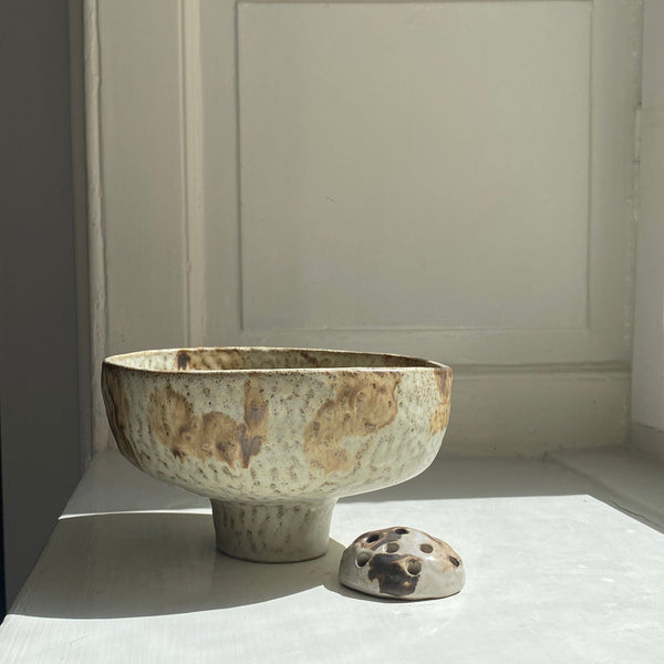 Ikebana Bowl – Sand Beige Brown Vase Malwina Kleparska 