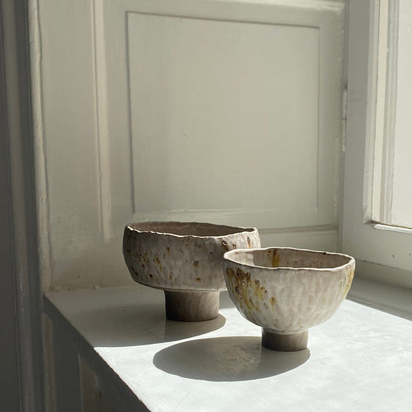 Ikebana Bowl – Gray with Volcanic Sand Vase Malwina Kleparska 