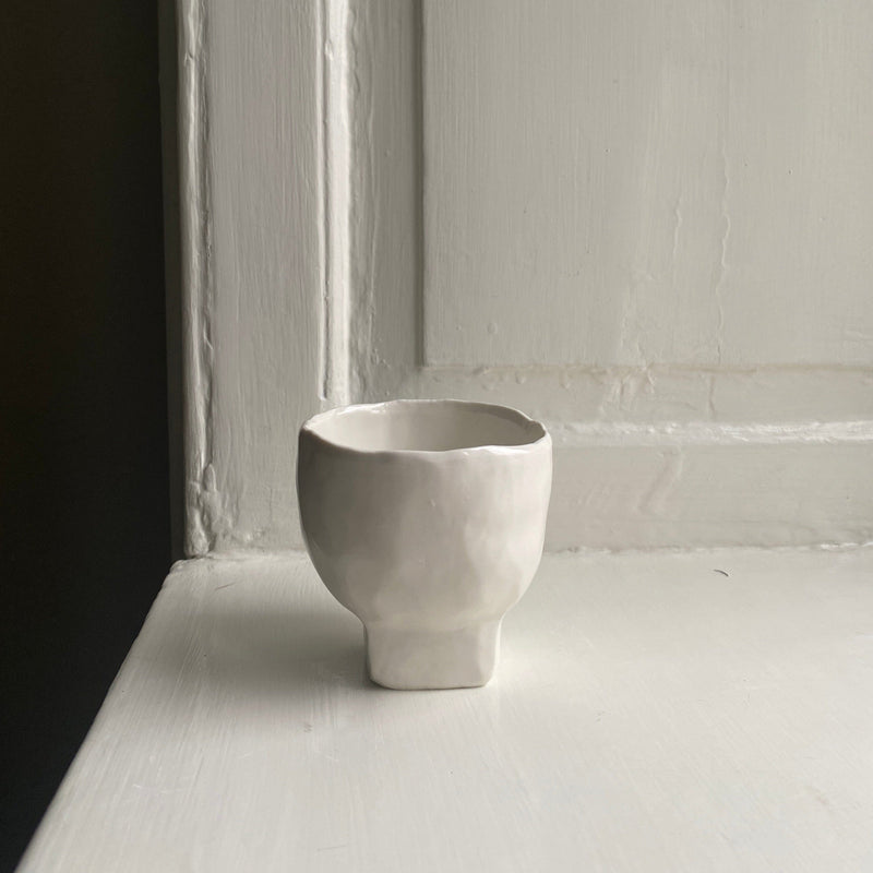 Square-based tea cup cup Joe Christopherson 