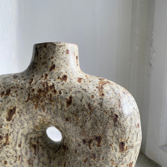 Vase with one hole – Darkgray stoneware Vase Malwina Kleparska 