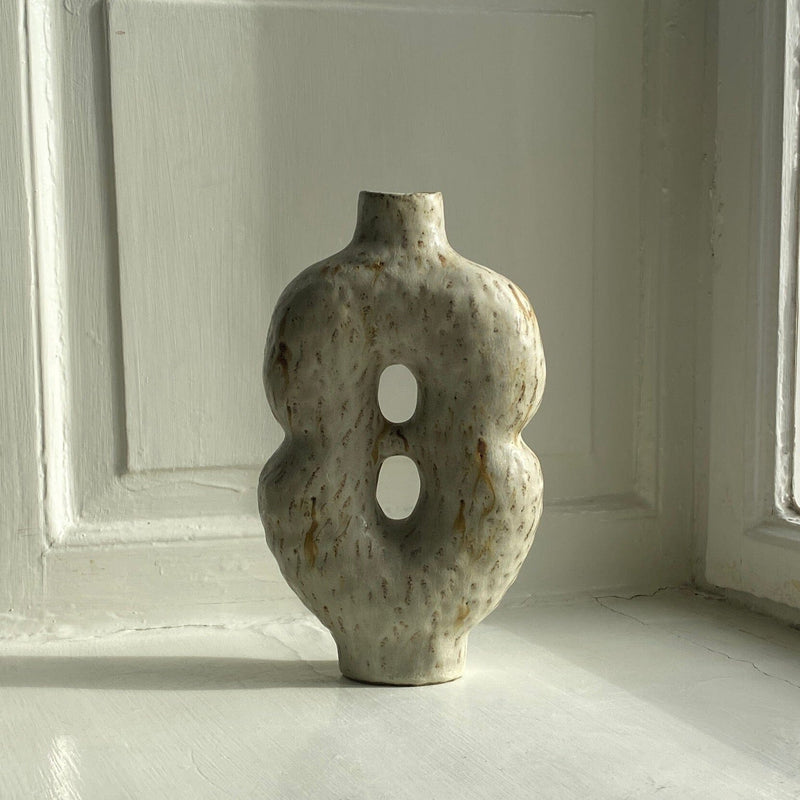 Vase with two holes – Mixed stoneware Vase Malwina Kleparska 