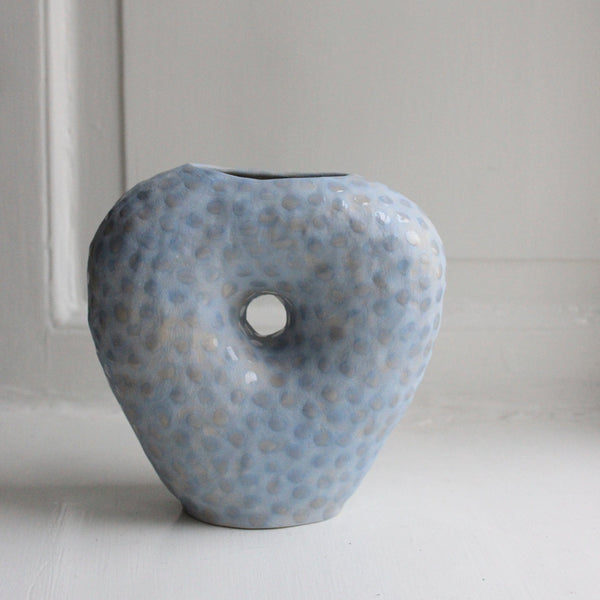 Big Blue Vase with one hole and shiny dots, Malwina Kleparska - 