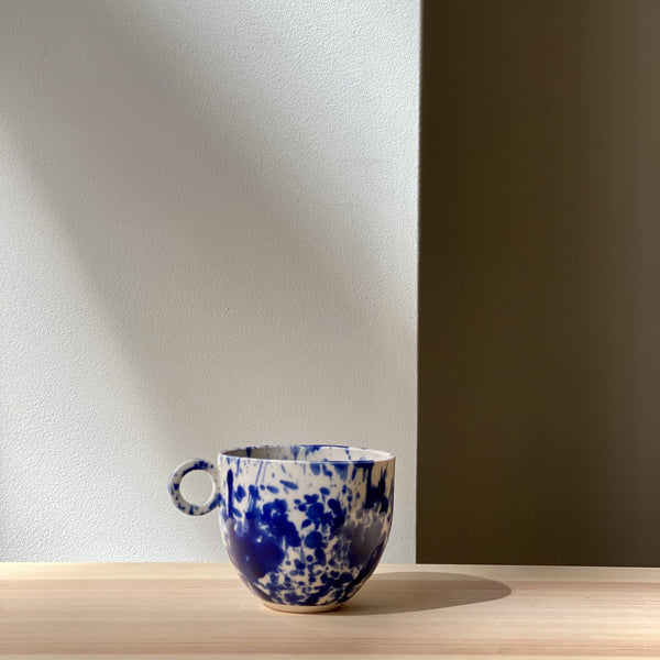 Blue and white splatter mug, Anna Jones - 