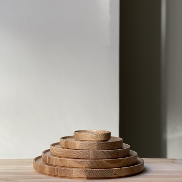 Wood Tray - round, Hasami Porcelain - 