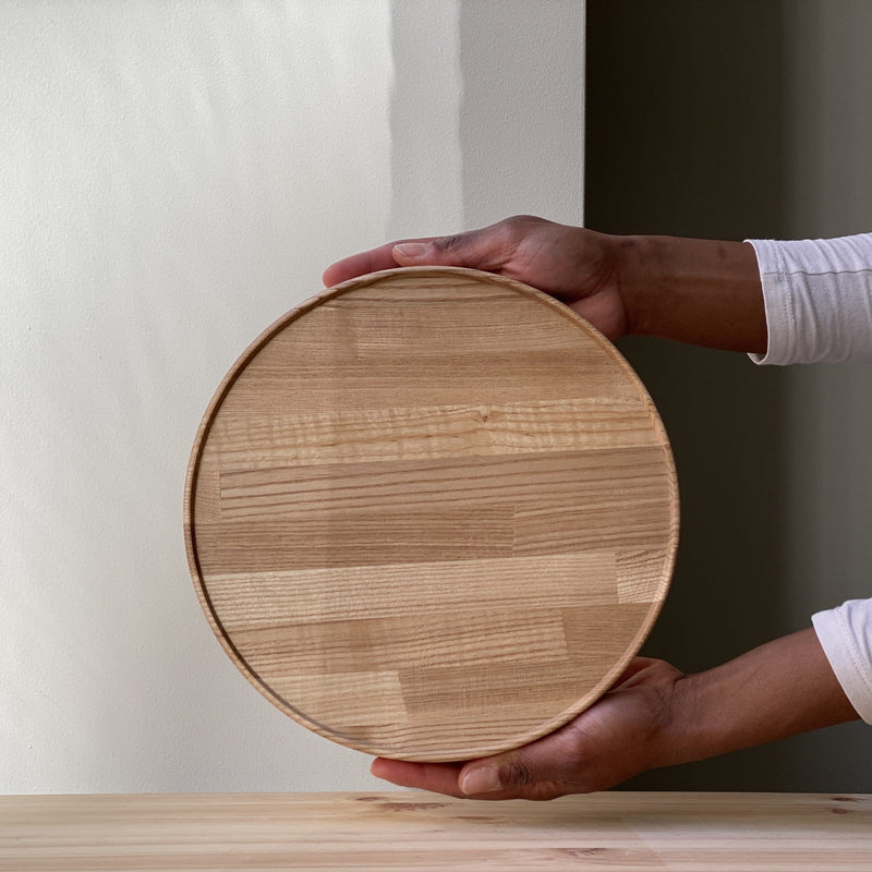 Wood Tray - round, Hasami Porcelain - 